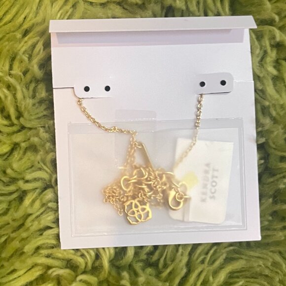 NWT Kendra Scott Elisa Gold Pendant Necklace in Iridescent Drusy - Picture 8 of 12